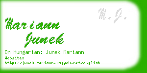 mariann junek business card